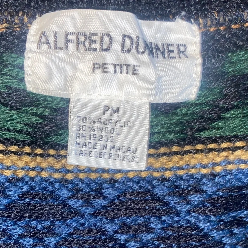 Vintage 1990 Alfred Dunner Floral Wool Blend Western Cardigan Vest